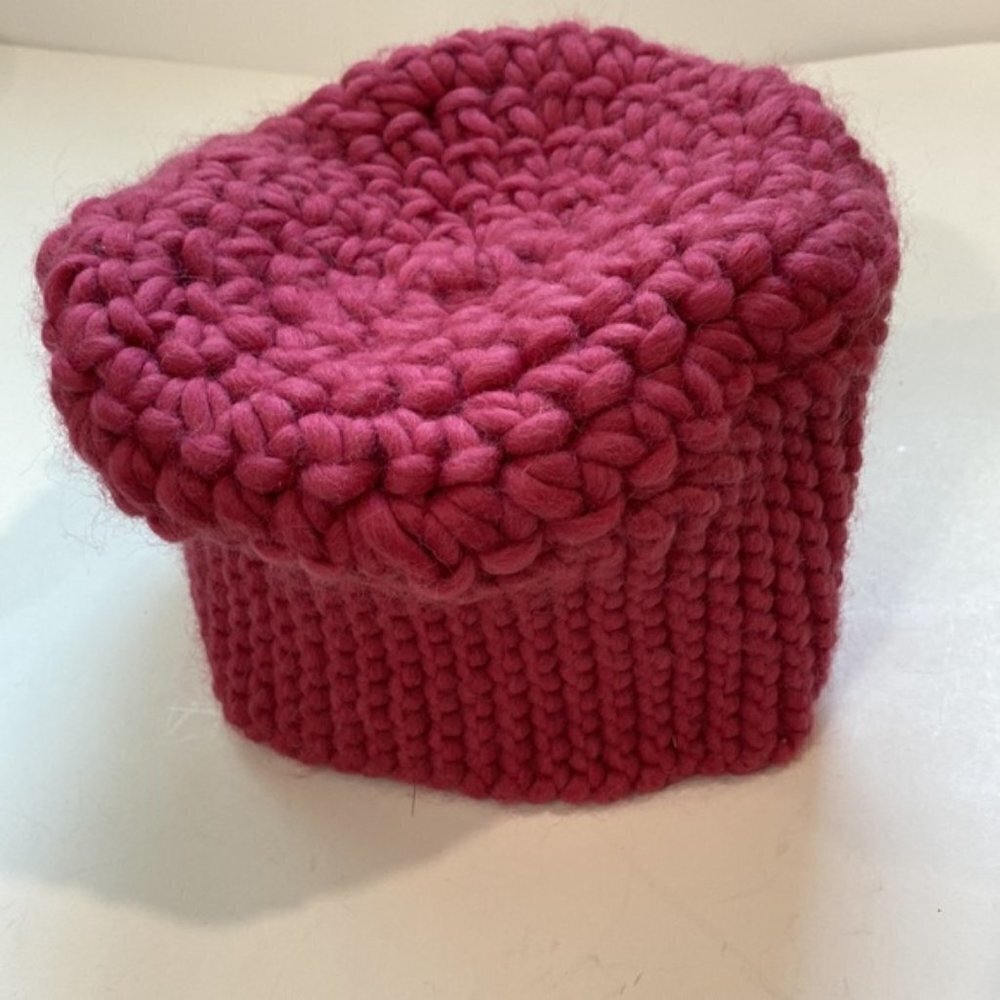 Handmade Pink Thick Knit Hat Beanie - Picture 13 of 14